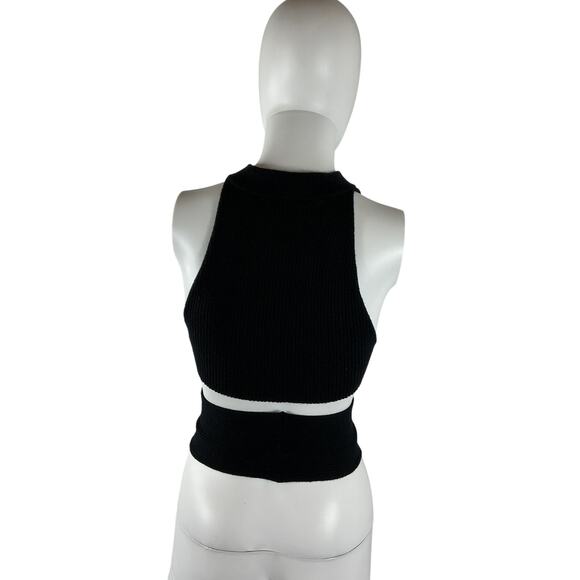 Camila Coelho 'Macadamia' Black Nylon Crossover Top Size M - Picture 3 of 4